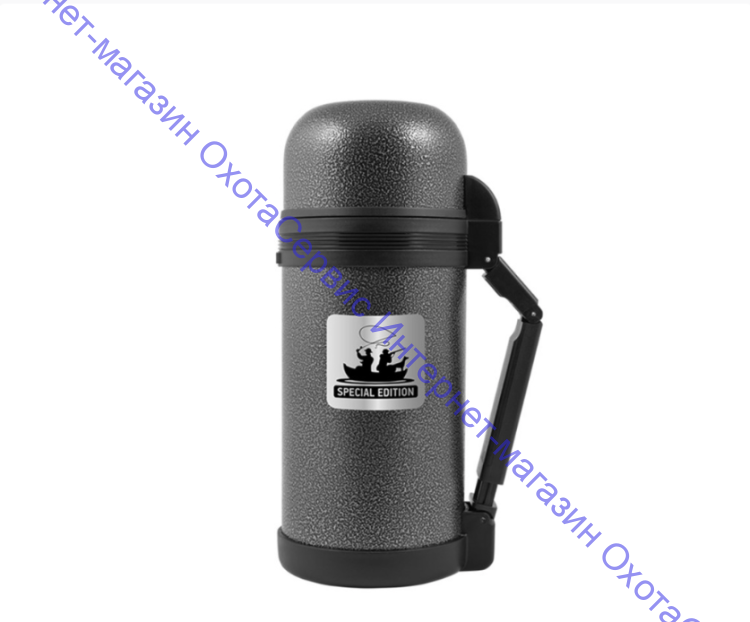 Термос универсальный THERMOcafe HAMMP-1200 F&H 1.2L, дополнительная чашка, складная ручка, съёмный ремень, серый, 146106