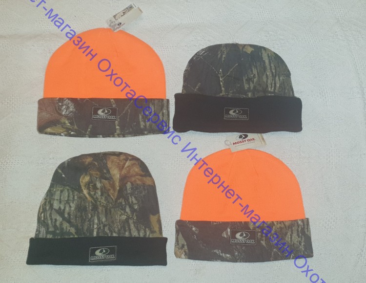 Двухсторонняя, оранжевая, демисезонная, безразмерная шапочка из полиэстра, расцветка Mossy Oak®, 25872522
