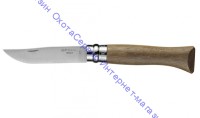 Нож Opinel серии Tradition Luxury №08, клинок 8,5см, нерж.сталь, рукоять-орех, карт.коробка, 002022