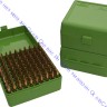 Коробочка-кейс фирмы MTM для патронов .243, .308 кал., зеленая, непрозрачная, RM-100-10