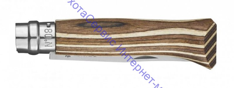 Нож Opinel серии Tradition №08, клинок 8,5см, нерж.сталь, рукоять-ламинированная береза, коричневый, 002388