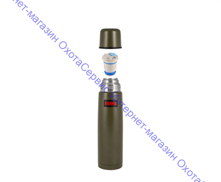 Термос для напитков THERMOS FBB-1000 AG 1L, нержавеющая сталь, клапан, крышка-чашка, Army Green, 673473