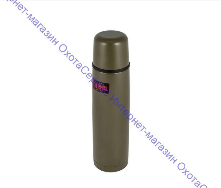 Термос для напитков THERMOS FBB-1000 AG 1L, нержавеющая сталь, клапан, крышка-чашка, Army Green, 673473