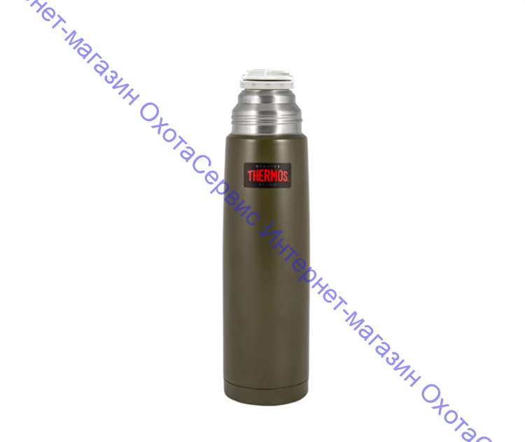 Термос для напитков THERMOS FBB-1000 AG 1L, нержавеющая сталь, клапан, крышка-чашка, Army Green, 673473