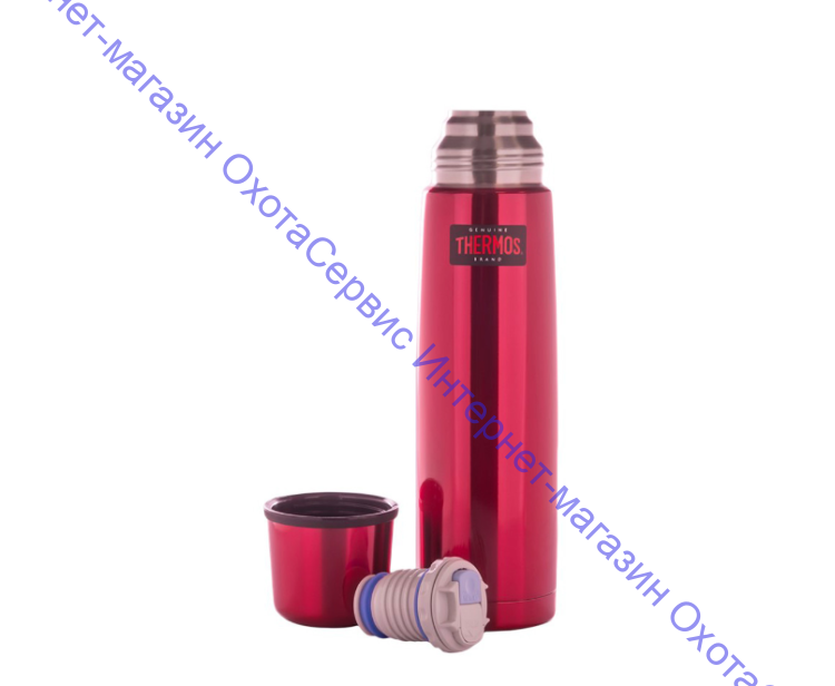 Термос для напитков THERMOS FBB-1000 Red 1L, нержавеющая сталь, клапан, крышка-чашка, красный, 957054