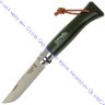 Нож Opinel серии Tradition Trekking №07, клинок 8см, нерж.сталь, рукоять-граб, цвет зеленый, темляк, 002210