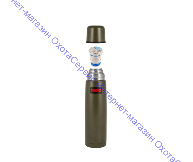 Термос для напитков THERMOS FBB-750 AG 0.75L, нержавеющая сталь, клапан, крышка-чашка, Army Green, 673466
