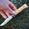 Нож Opinel серии Tradition Alpine Adventures №08, клинок 8,5см, нерж.сталь, рукоять-дуб, рис.-пеший туризм, 002186