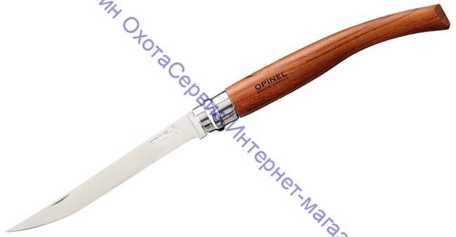 Нож Opinel серии Slim №10, филейный, клинок 10см, нержавеющая сталь, зеркальная полировка, рукоять - падук, 000013