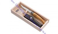 Нож Opinel серии Slim №10, филейный, клинок 10см, нержавеющая сталь, зеркальная полировка, рукоять - олива, чехол, футляр, 001090