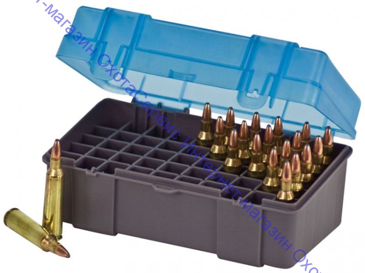 Коробка Plano для 50 патронов кал. 30-06, 7mm Mag; .25-06Rem; .270; .280Rem; .338 WinMag; .340WbyMag, 123050