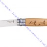 Нож Opinel серии Tradition Animalia №08, клинок 8,5см, нерж.сталь, рукоять-дуб, рис.-серна, 001621