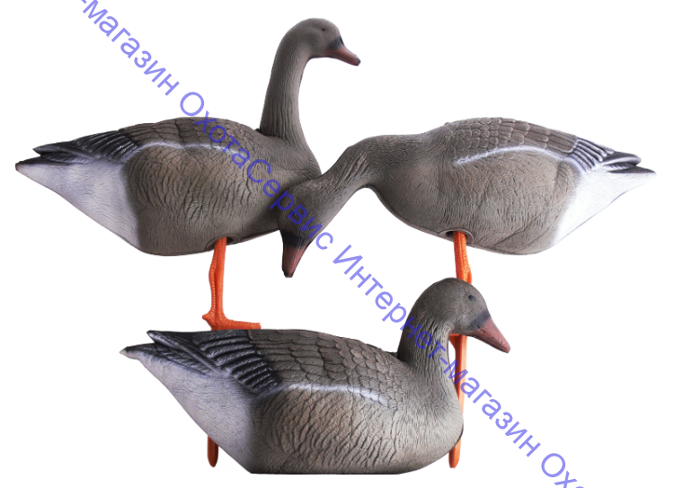 Birdland чучело гуся гуменника, складное, на опоре, комплект: 2 сторожевых, 2 отдыхающих, 8 кормящихся, BR-042S/R/F