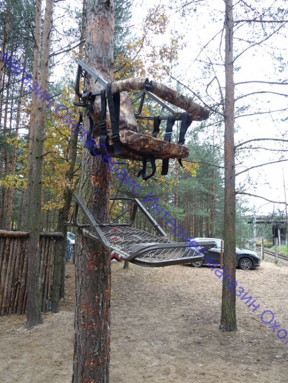 Лабаз-самолаз ShotTime Treestand, не требующий лестницы, сталь, камуфляж - лес, 98х62х30см, вес 15 кг, ST-TR-17