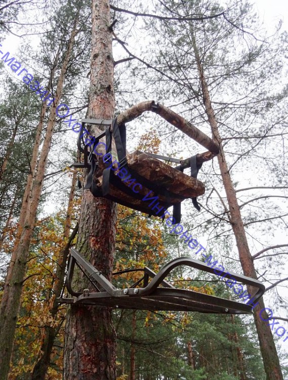 Лабаз-самолаз ShotTime Treestand, не требующий лестницы, сталь, камуфляж - лес, 98х62х30см, вес 15 кг, ST-TR-17