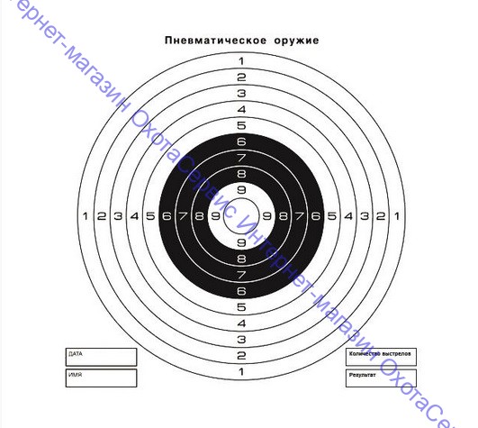 Мишень для пневматики 25 м чёрно-белая, 25ЧБ