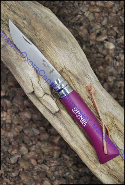 Нож Opinel серии Tradition Colored №07, клинок 8см, нерж.сталь, рукоять-граб, цвет фиолетовый, темляк, 001444