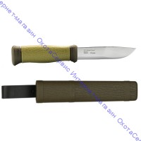 Нож Morakniv Outdoor 2000, универсальный/охотничий, нержавеющая сталь, клинок 109мм, зелёный, 10629