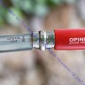 Нож Opinel серии Tradition Colored №08, клинок 8,5см, нерж.сталь, рукоять-граб, цвет красный, темляк, чехол, 001890