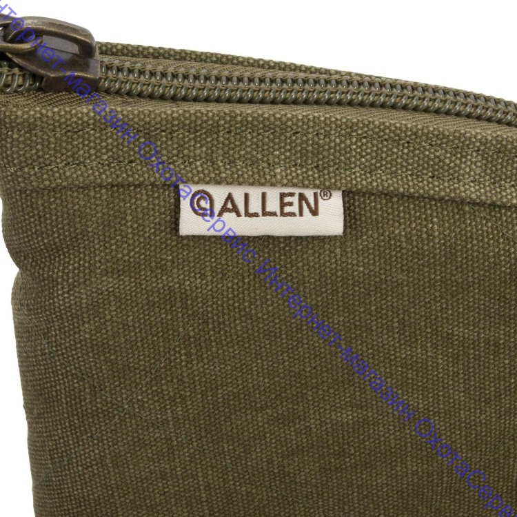 Чехол Allen North Platte Heritage, L=132см, для ружья, 2 внешних кармана, ремень, хлопок+кожа, зеленый, 543-52