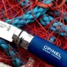 Нож Opinel серии Tradition Colored №08, клинок 8,5см, нерж.сталь, рукоять-граб, цвет синий, темляк, 001704