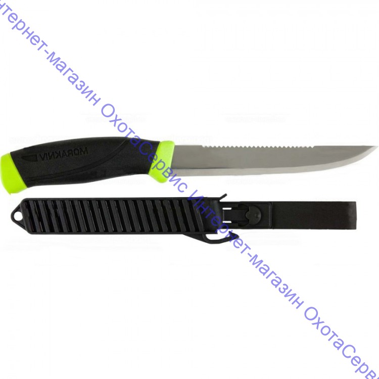 Нож Morakniv Fishing Comfort Scaler 150, разделочный/туристический, серейтор на обухе, нержавеющая сталь, 150мм, лайм, 11893