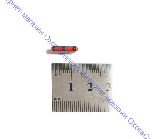 Мушка Nimar, оптоволоконная, красная, диаметр волокна 2мм, резьба 2,6мм, 600.0055.2.6