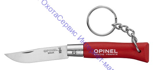 Нож Opinel серии Tradition Keyring №04, брелок, клинок 5см, нерж.сталь, граб, красный, кольцо для ключей, 002055