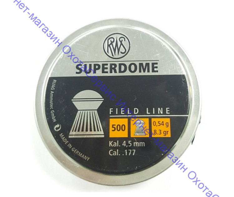 Пульки RWS  Superdome 4,5 мм, 0,54г (500 шт./бан.), RWSSd (2136791)