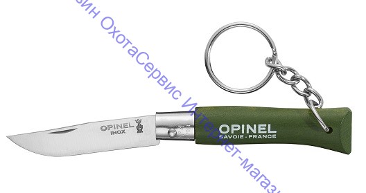 Нож Opinel серии Tradition Keyring №04, брелок, клинок 5см, нерж.сталь, граб, хаки, кольцо для ключей, 002054