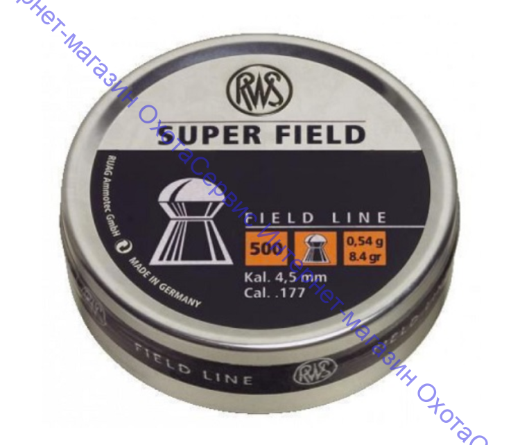 Пульки RWS  Superfield  4,5 мм, 0,54г (500 шт./бан.), RWSSfld