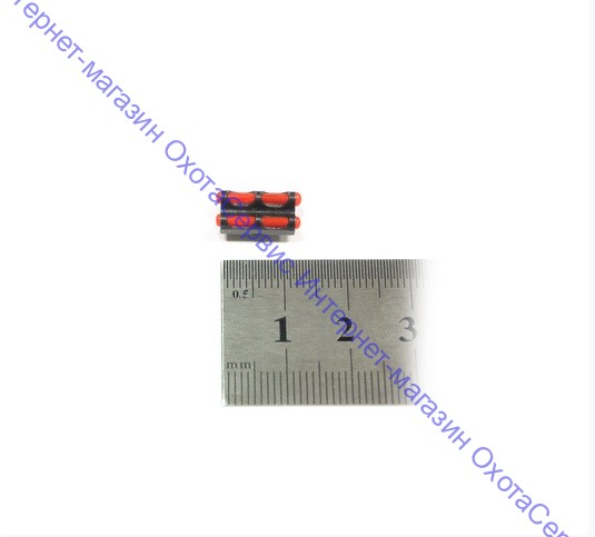 Мушка Nimar двойная (целик), оптоволоконная, красная, диаметр волокон 1,5мм, резьба 2,6мм, 600.0056.2.6