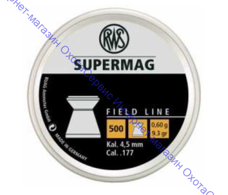 Пульки RWS  Supermag 4,5 мм, 0,6г/9,3 грана, (500 шт./бан.), RWSSMg
