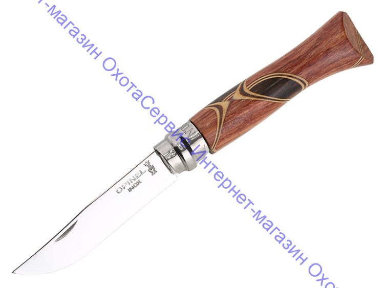 Нож Opinel серии Tradition Luxury №06 Chaperon, клинок 7см, нерж.сталь, зеркальная полировка, африканское дерево, 001400