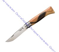 Нож Opinel серии Tradition Luxury №08 Chaperon, клинок 8,5см, нерж.сталь, зеркальная полировка, африканское дерево, 001399