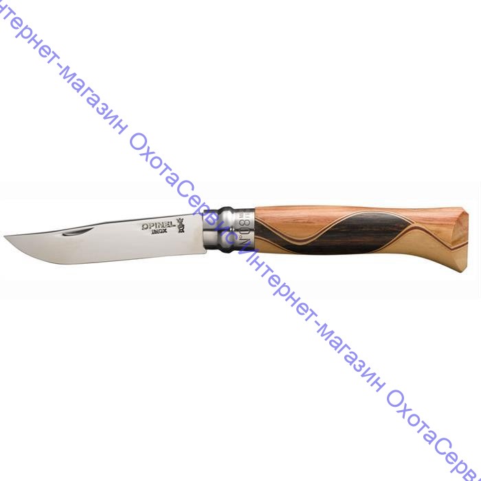 Нож Opinel серии Tradition Luxury №08 Chaperon, клинок 8,5см, нерж.сталь, зеркальная полировка, африканское дерево, 001399