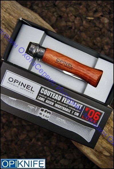 Нож Opinel серии Tradition Luxury №06, клинок 7см, нерж.сталь, зеркальная полировка, рукоять-падук, 226066