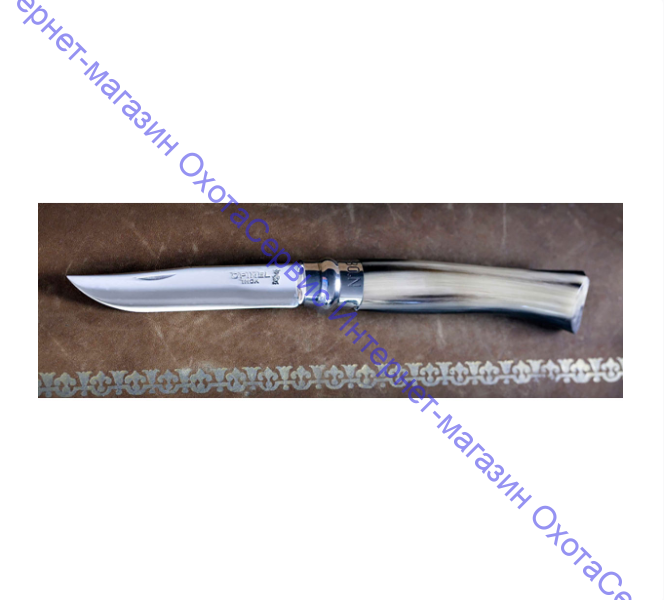Нож Opinel серии Tradition Luxury №08, клинок 8,5см, нерж.сталь, зеркальная полировка, дерев.футляр, рукоять-рог, 000980