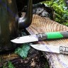 Нож Opinel серии Specialists EXPLORE №12 клинок 10см, нерж. сталь, пластик, свисток, огниво, стропорез, зелен/серый ,  001899