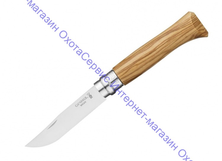 Нож Opinel серии Tradition Luxury №08, клинок 8,5см, нерж.сталь, зеркальная полировка, олива, чехол, футляр, 001004