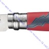 Нож Opinel серии Specialists Outdoor Junior №07, клинок 7см, нерж.сталь, рукоять-пластик/резина, свисток, красный/серый,  001897