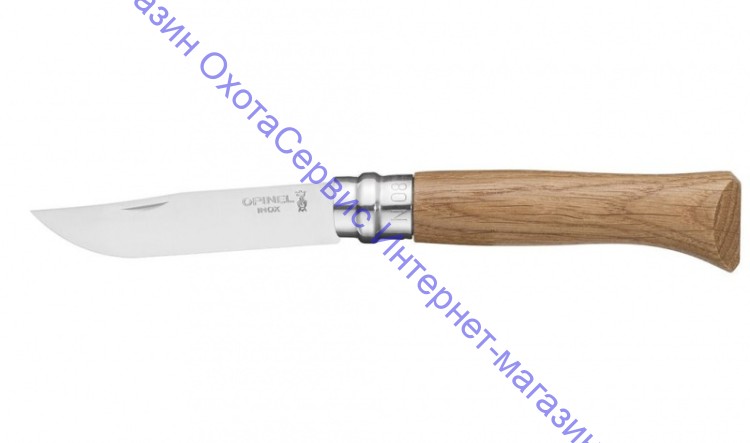 Нож Opinel серии Tradition Luxury №08, клинок 8,5см, нерж.сталь, рукоять-дуб, карт.коробка, 002021