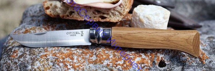 Нож Opinel серии Tradition Luxury №08, клинок 8,5см, нерж.сталь, рукоять-дуб, карт.коробка, 002021