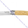 Нож Opinel серии Tradition Nature №07, клинок 8см, нерж.сталь, рукоять-самшит, рис.-волны, 001552