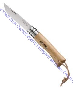 Нож Opinel серии Tradition №07, клинок 8см, нерж.сталь, рукоять-бук, темляк, 001372