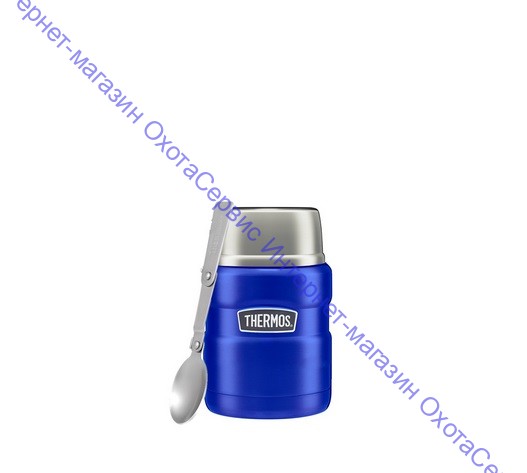 Термос для еды THERMOS KING SK-3000 0.47L, складная ложка, синий, 409362