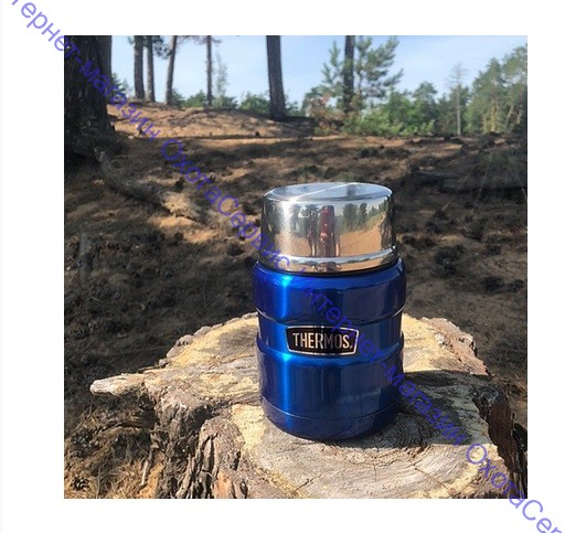 Термос для еды THERMOS KING SK-3000 0.47L, складная ложка, синий, 409362