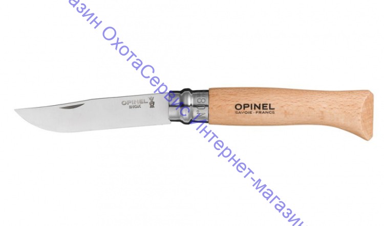 Нож Opinel серии Tradition №08, клинок 8,5см, нерж.сталь, рукоять-бук, чехол, 001089