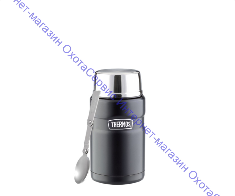 Термос для еды THERMOS KING SK-3020 0.71L, складная ложка из нержавеющей стали, чёрный, 918093