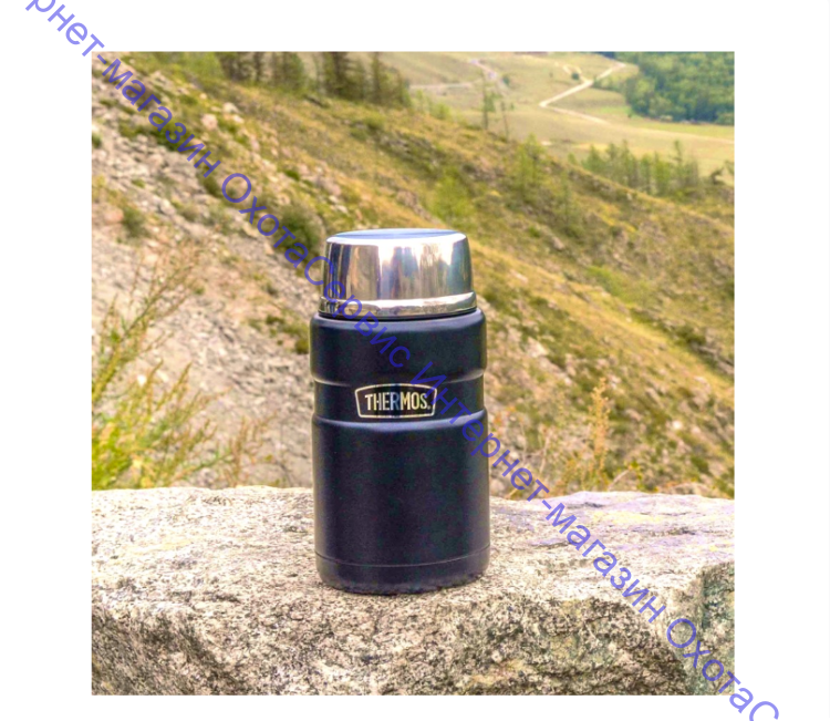 Термос для еды THERMOS KING SK-3020 0.71L, складная ложка из нержавеющей стали, чёрный, 918093